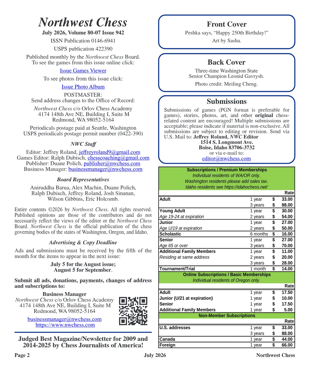 July 2026 issue, page 2